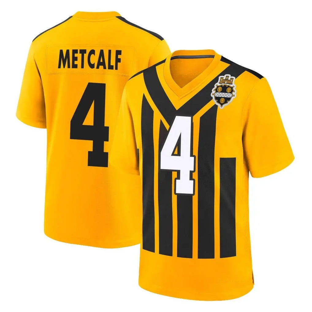P.Steelers #4 DK Metcalf Player Gold Limited 1933 Throwback Home Game ROCER Stitched Jerseys