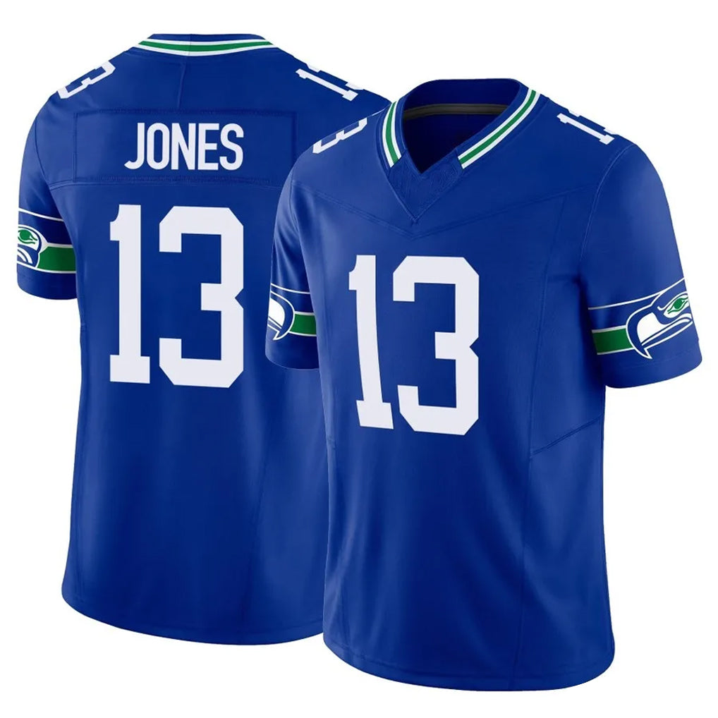 S.Seahawks #13 Ernest Jones IV Player Royal Limited Throwback Vapor F.U.S.E. Home Game ROCER Stitched Jerseys