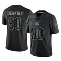 C.Bengals #90 Kris Jenkins Jr Player Black Reflective Limited Game ROCER Stitched Jerseys