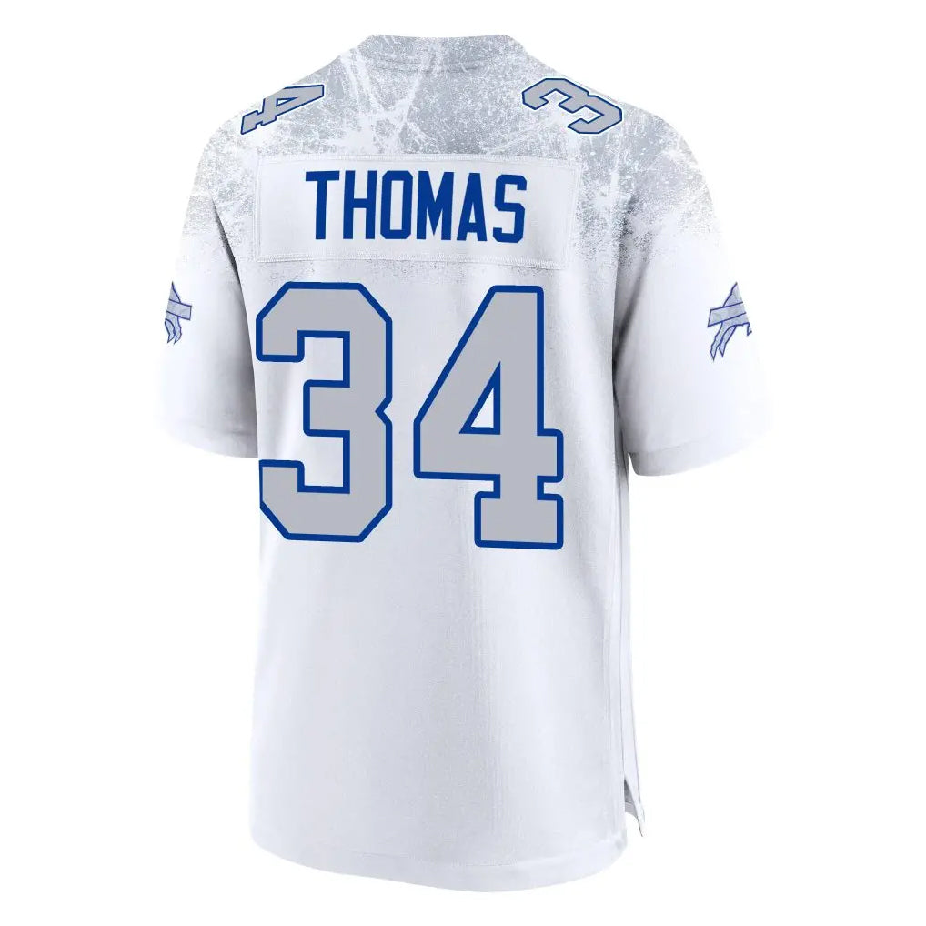 B.Bills #34 Thurman Thomas Player White Rivalries Collection Game ROCER Stitched Jerseys