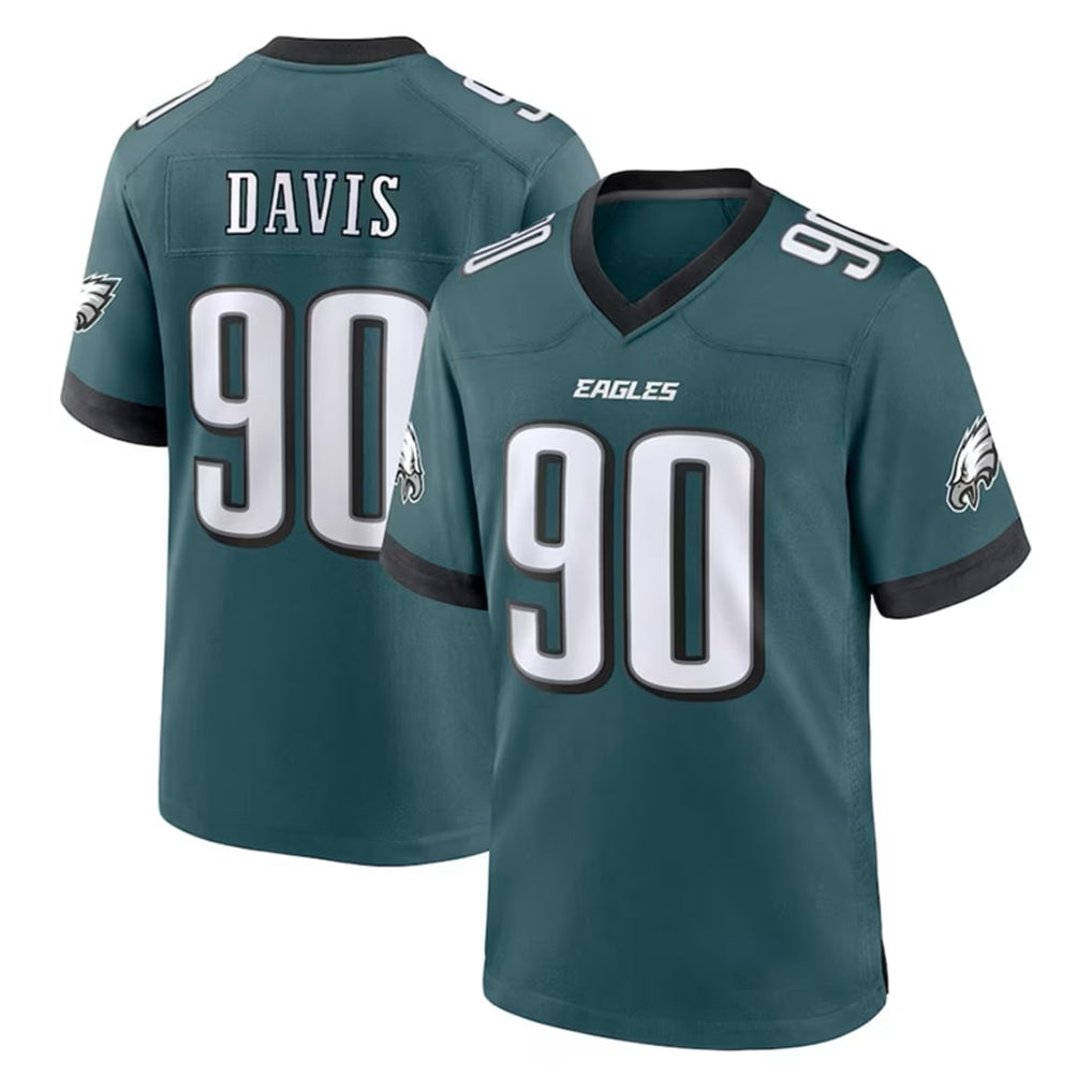P.Eagles #90 Jordan Davis Player Green Home Game ROCER Stitched Jerseys