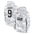 C.Browns #9 Grant Delpit Player Arctic Camo Salute to Service Hoodies Limited Game ROCER Stitched Jerseys