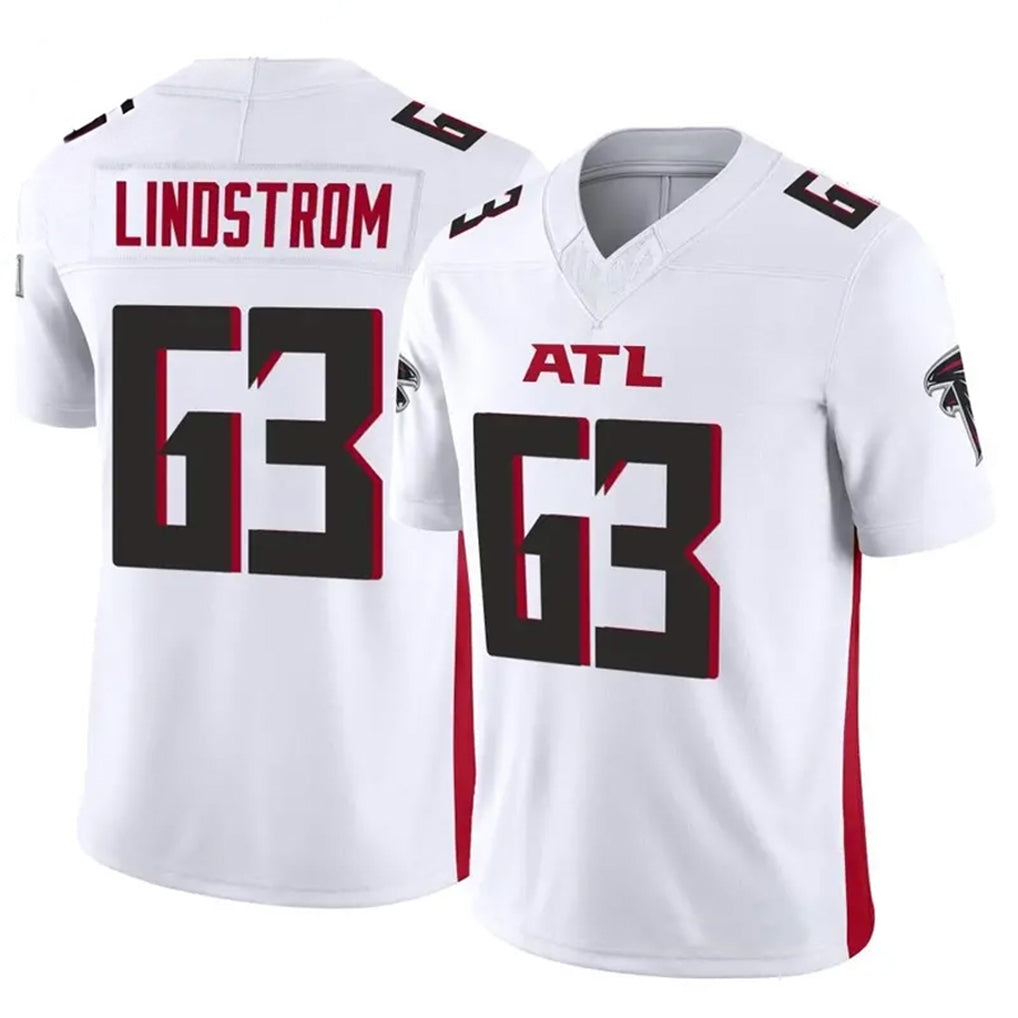 A.Falcons #63 Chris Lindstrom Player White Vapor F.U.S.E. Limited Elite ROCER Stitched Jerseys