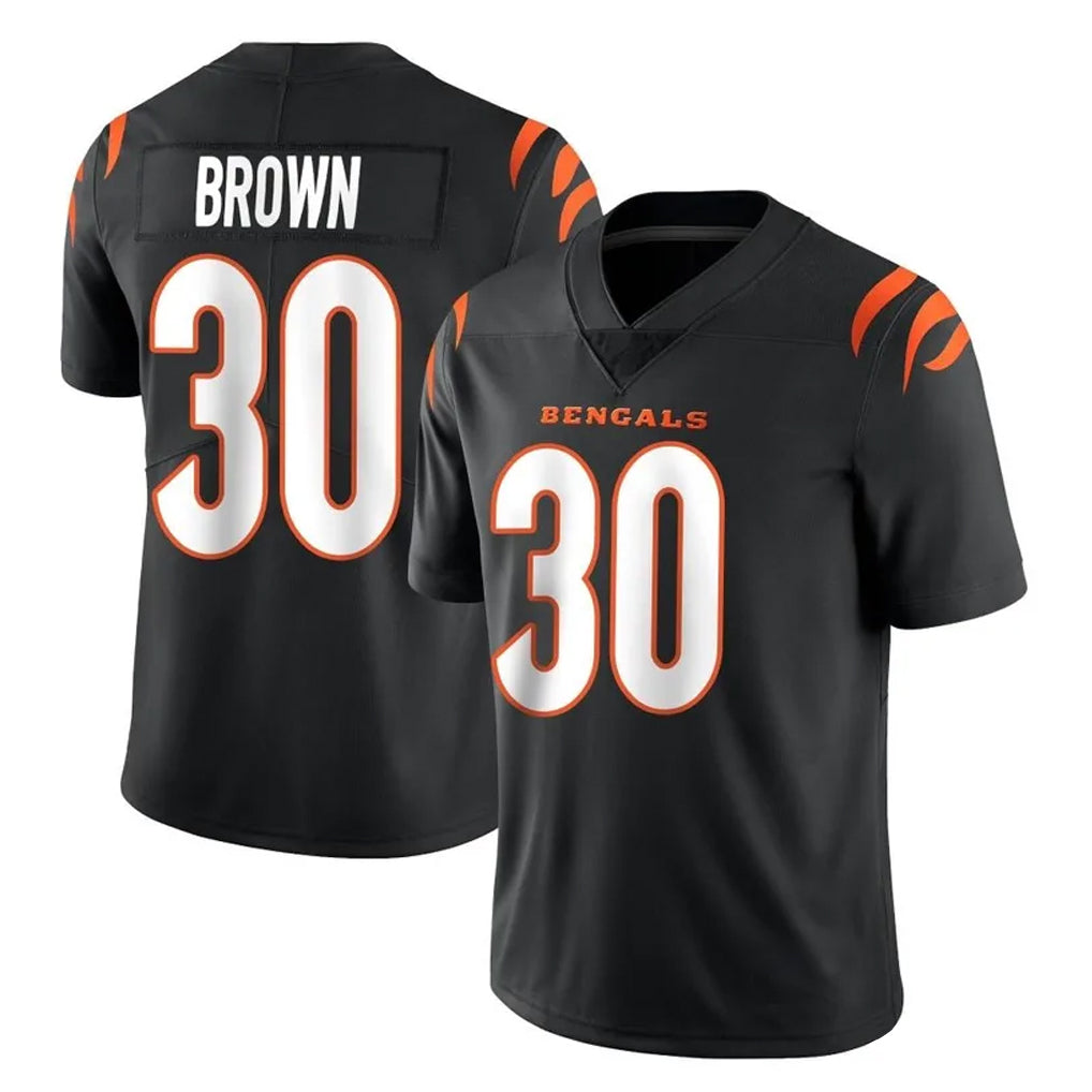 C.Bengals #30 Chase Brown Player Black Vapor Untouchable Limited Home Game ROCER Stitched Jerseys