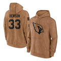 A.Cardinals #33 Trey Benson Player Brown Salute To Service Limited Hoodies ROCER Stitched Jerseys