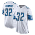D.Lions #32 Brian Branch Player White Home Game ROCER Stitched Jerseys
