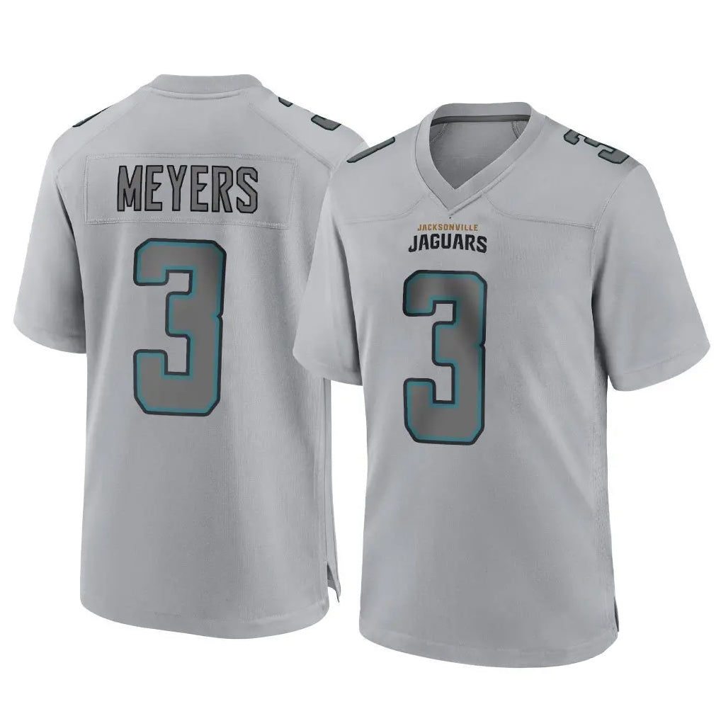 J.Jaguars #3 Jakobi Meyers Player Gray Atmosphere Fashion Home Game ROCER Stitched Jerseys