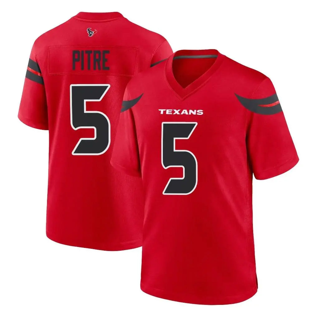 H.Texans #5 Jalen Pitre Player Red Alternate Home Game Stitched Jerseys
