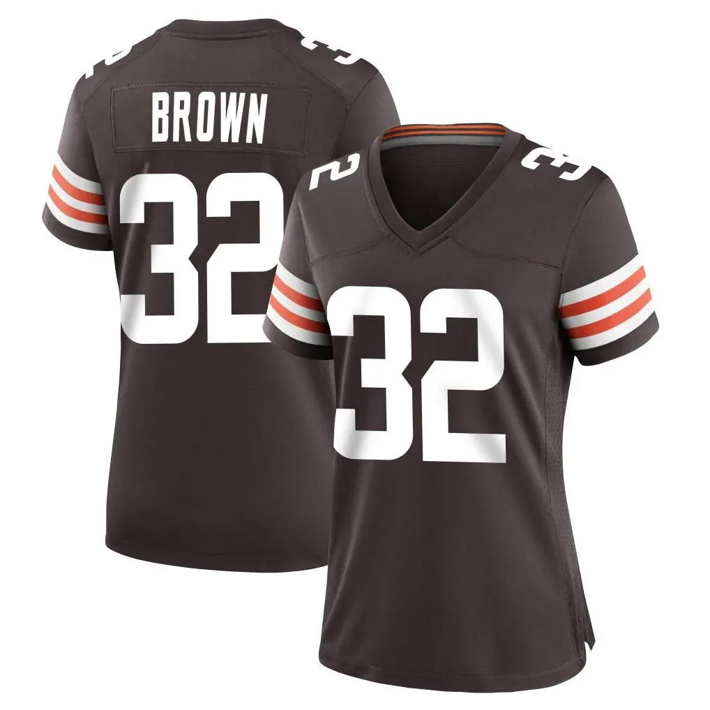 C.Browns #32 Jim Brown Player Brown Home Game ROCER Stitched Jerseys