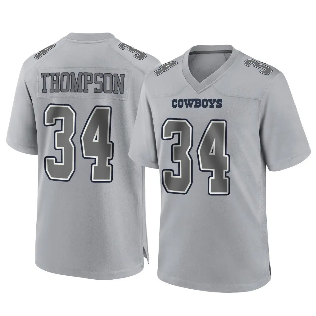 D.Cowboys #34 Jalen Thompson Player Gray Atmosphere Fashion Home Game ROCER Stitched Jerseys