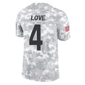 A.Cardinals #4 Jeremiyah Love Player Camo Salute to Service Limited Home ROCER Stitched Jerseys
