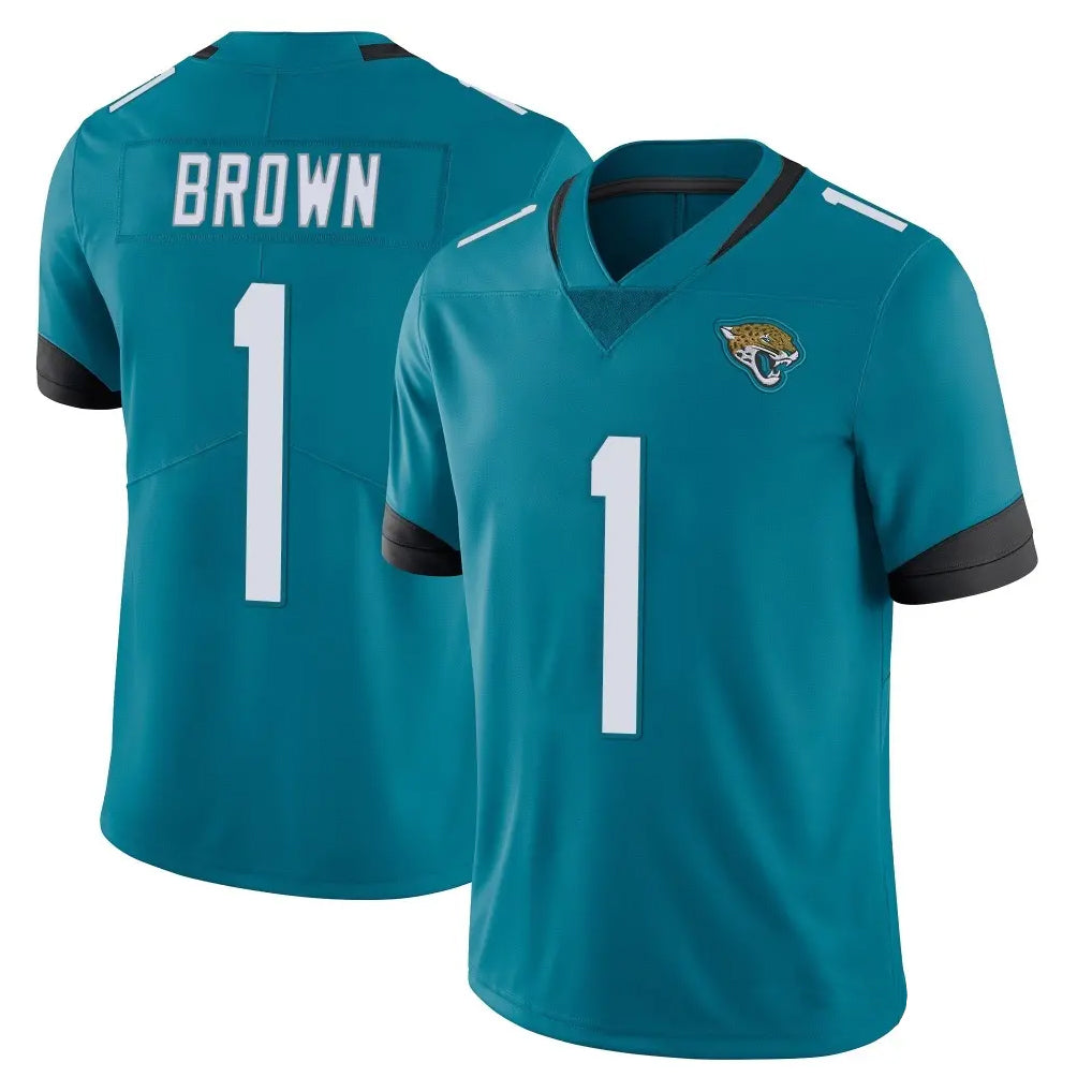 J.Jaguars #1 Montaric Brown Player Teal Vapor Untouchable Limited Home Game ROCER Stitched Jerseys