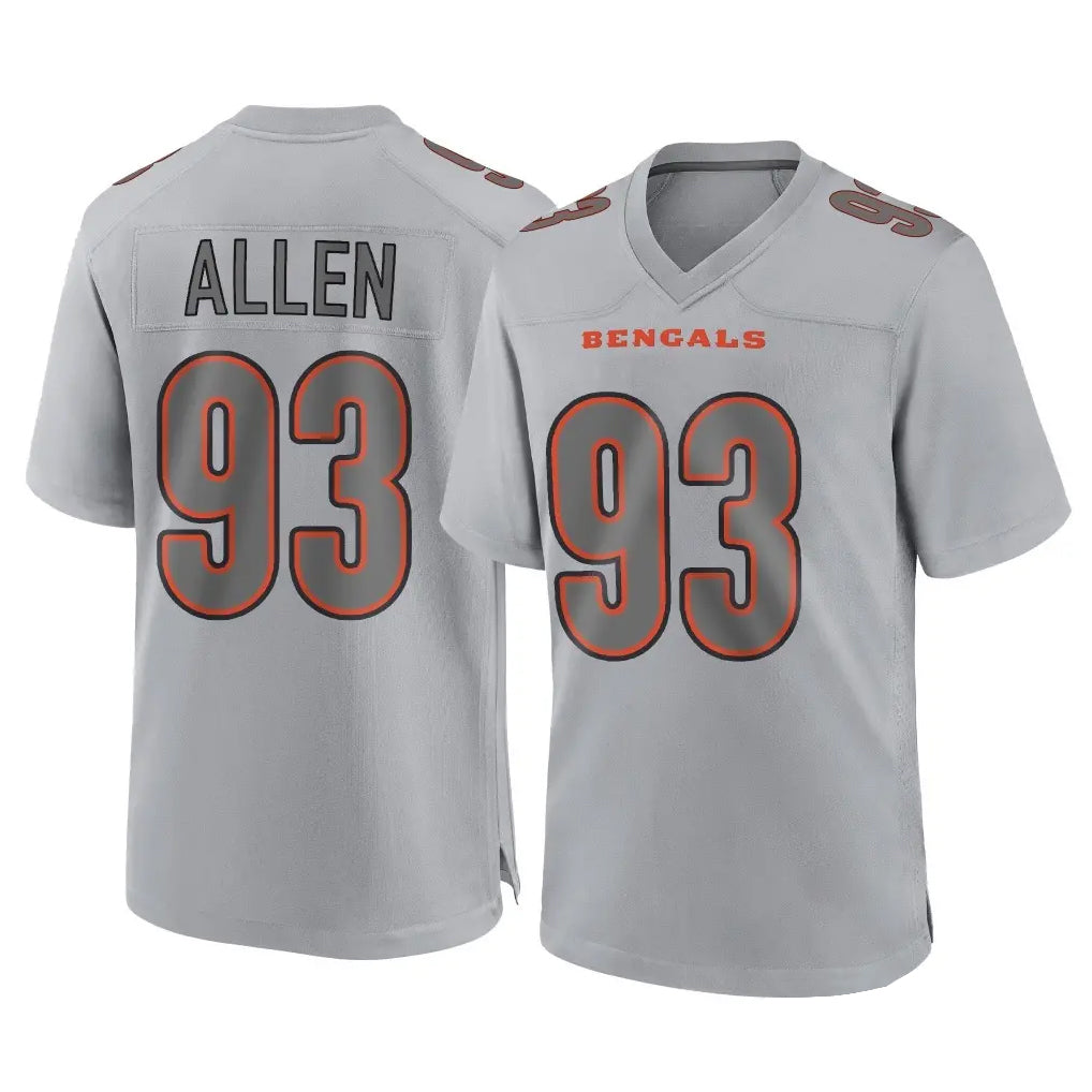 C.Bengals #93 Jonathan Allen Player Gray Atmosphere Fashion Game ROCER Stitched Jerseys