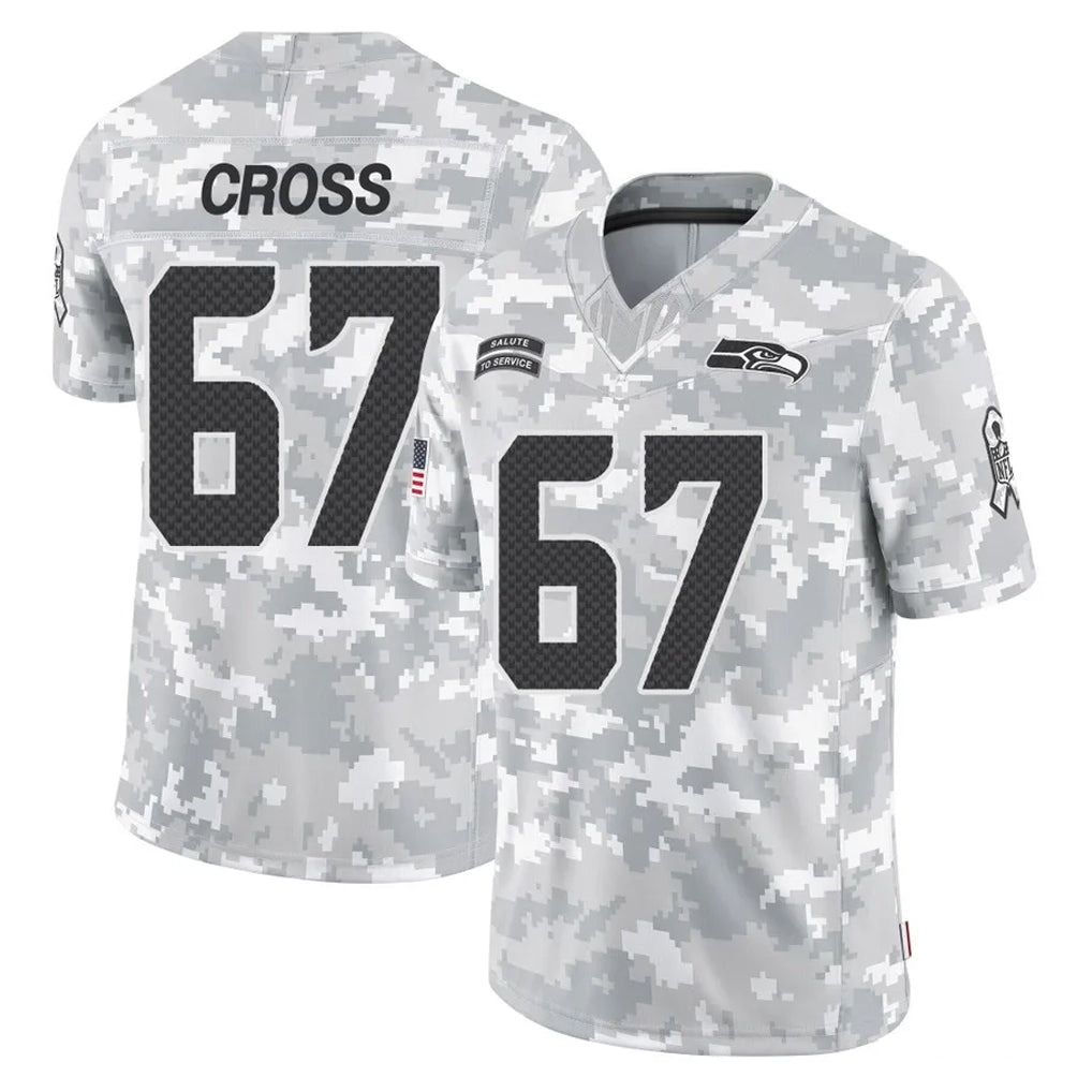 S.Seahawks #67 Charles Cross Player Arctic Camo Limited Salute To Service Home Game ROCER Stitched Jerseys