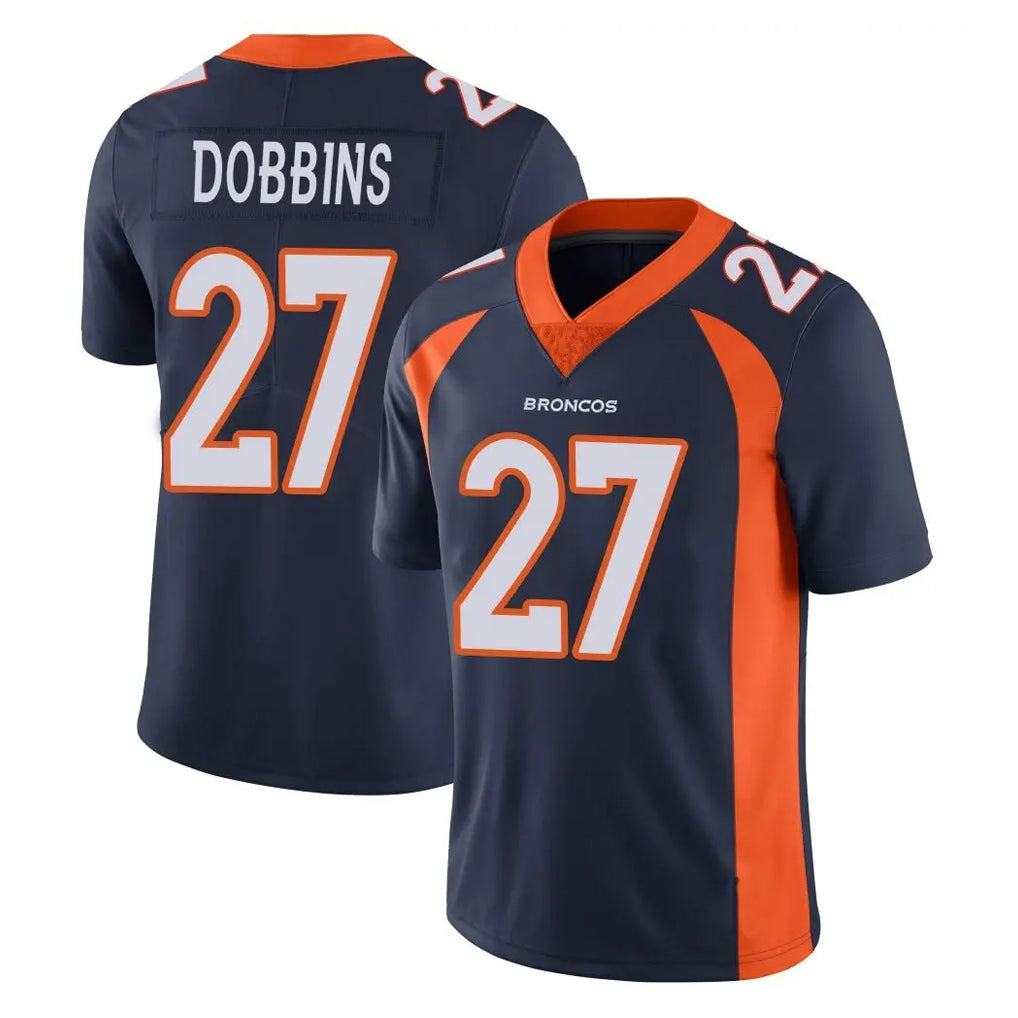 D.Broncos #27 J.K. Dobbins Player Navy Vapor Untouchable Limited Game ROCER Stitched Jerseys