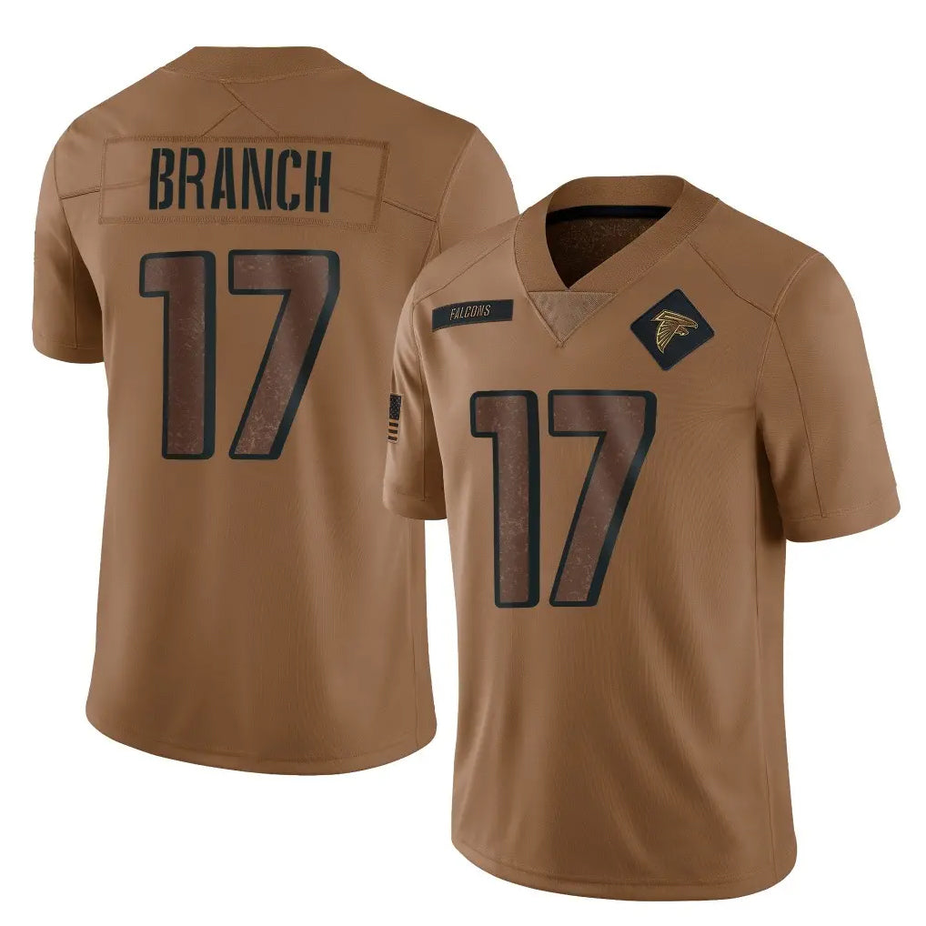 A.Falcons #17 Zachariah Branch Player Brown Salute To Service Limited ROCER Stitched Jerseys