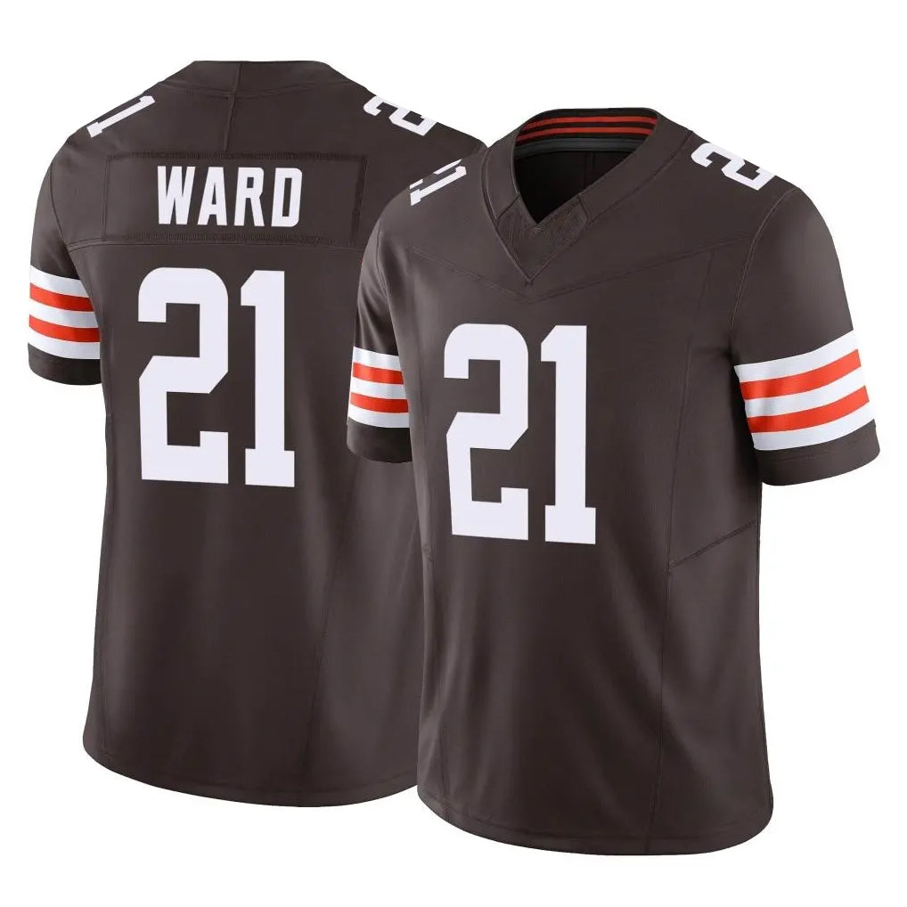 C.Browns #21 Denzel Ward Player Brown Vapor F.U.S.E. Limited Home Game ROCER Stitched Jerseys