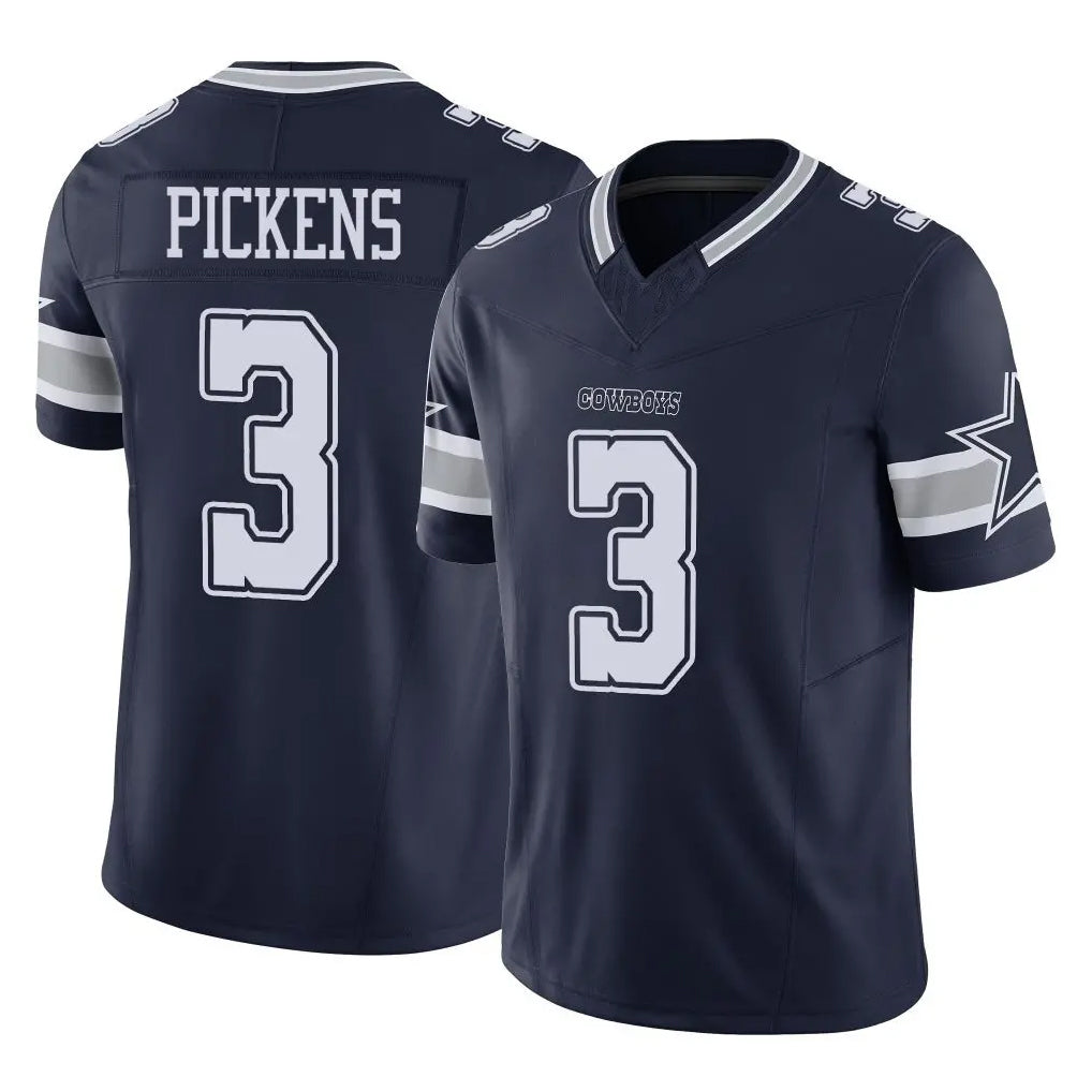 D.Cowboys #3 George Pickens Player Navy Limited Vapor F.U.S.E. Home Game ROCER Stitched Jerseys