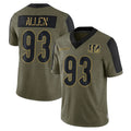 C.Bengals #93 Jonathan Allen Player Olive Salute to Service Game ROCER Stitched Jerseys