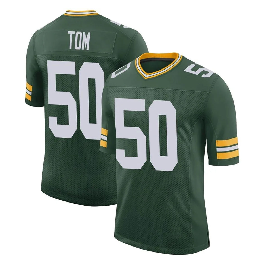 GB.Packers #50 Zach Tom Player Green Limited Classic Home Game ROCER Stitched Jerseys
