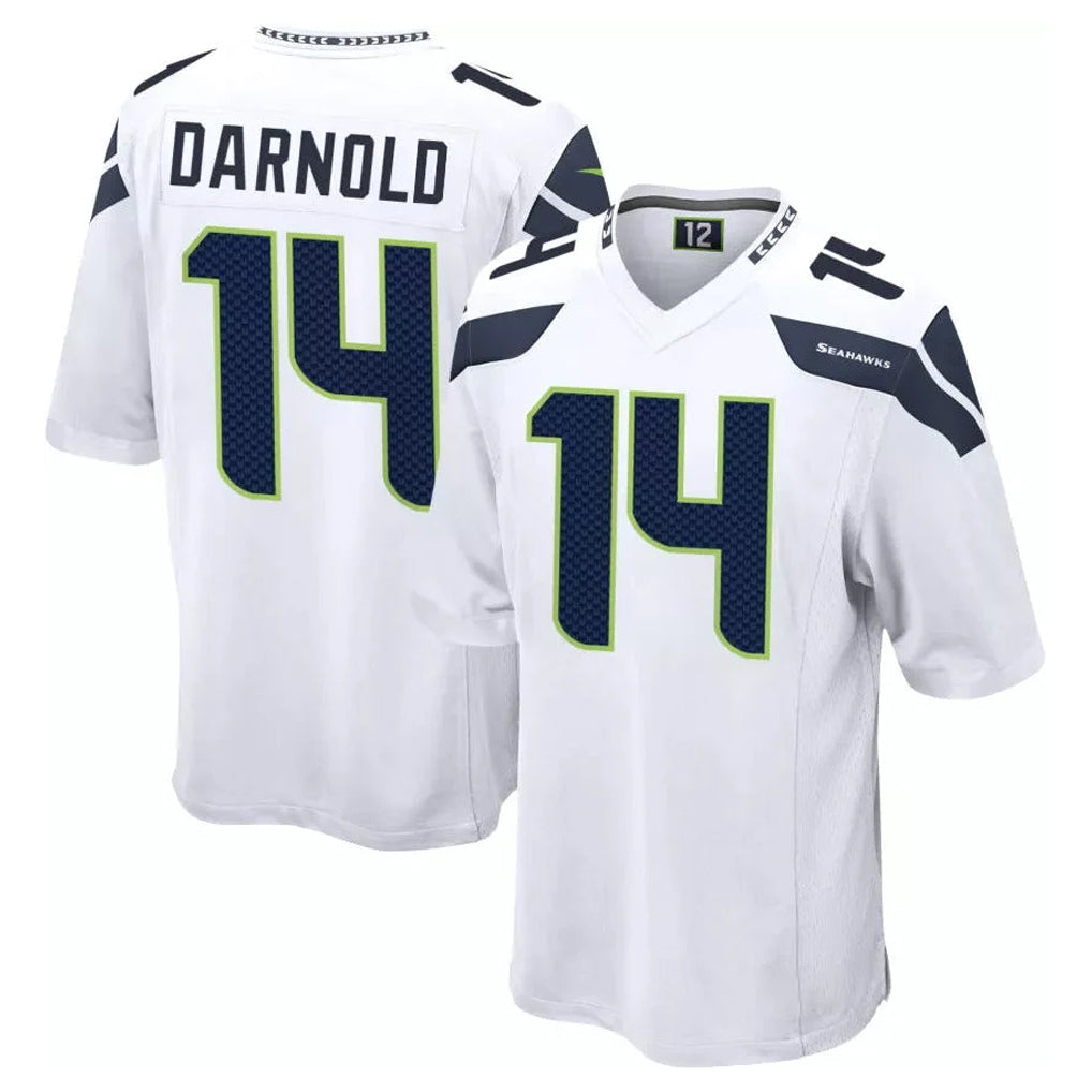 S.Seahawks #14 Sam Darnold Player White Home Game ROCER Stitched Jerseys