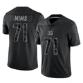 C.Bengals #71 Amarius Mims Player Black Reflective Limited Game ROCER Stitched Jerseys