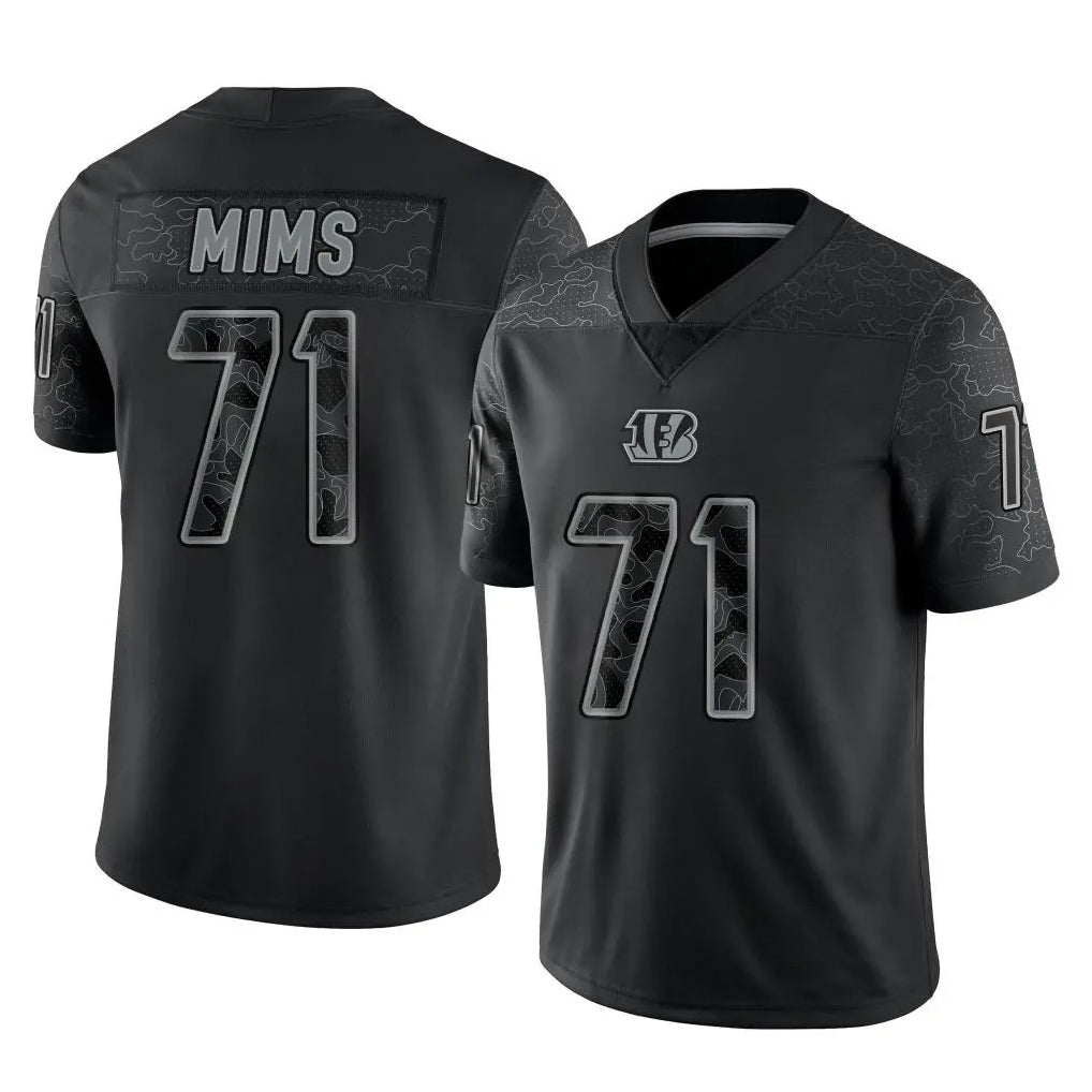 C.Bengals #71 Amarius Mims Player Black Reflective Limited Game ROCER Stitched Jerseys