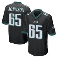 P.Eagles #65 Lane Johnson Player Black Home Game ROCER Stitched Jerseys