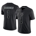 IN.Colts #1 Sauce Gardner Player Black Reflective Limited Game ROCER Stitched Jerseys
