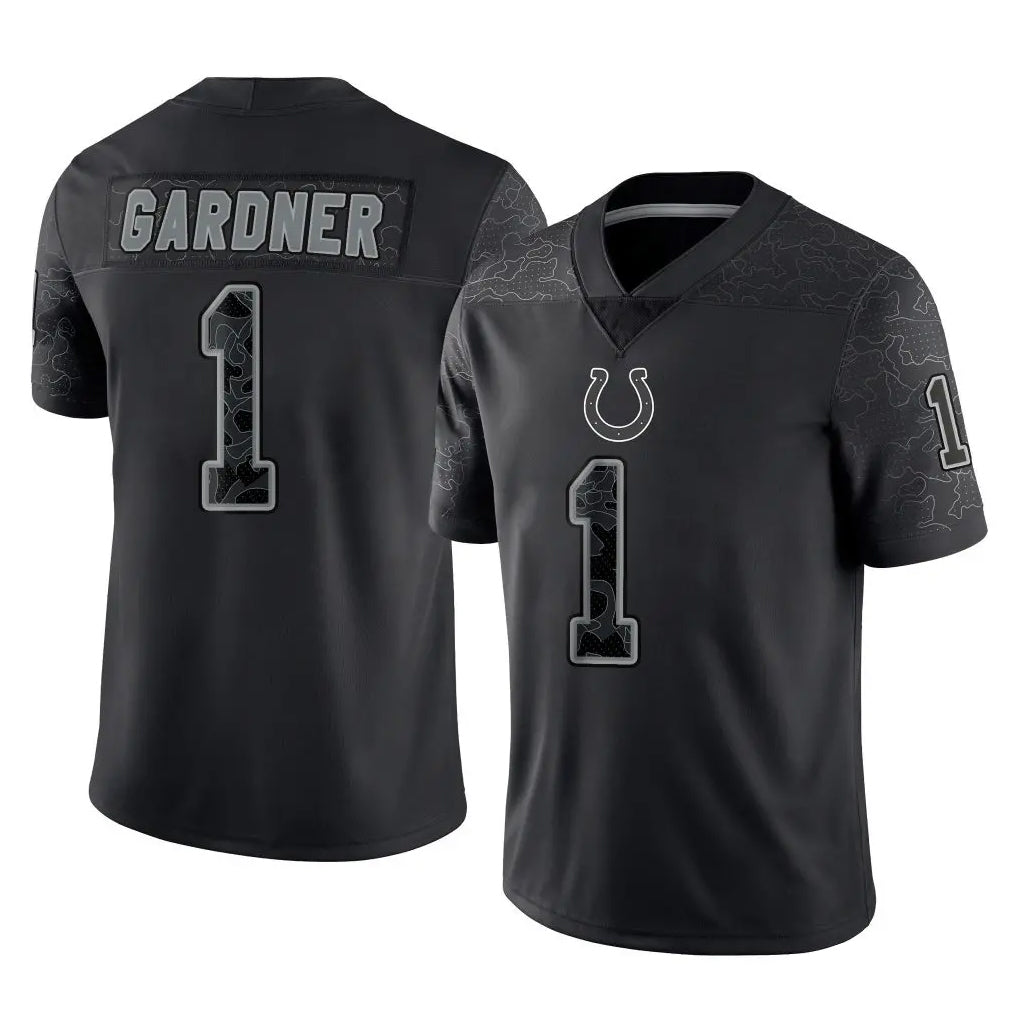 IN.Colts #1 Sauce Gardner Player Black Reflective Limited Game ROCER Stitched Jerseys