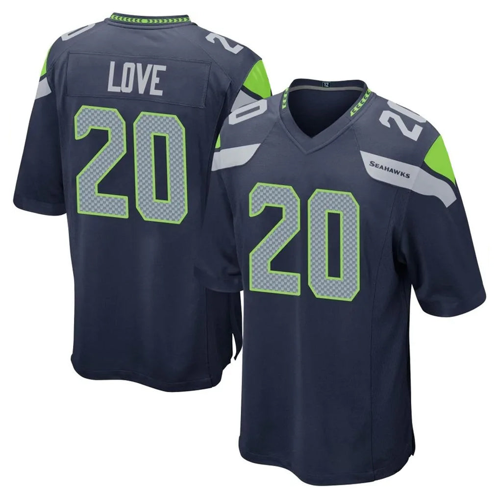 S.Seahawks #20 Julian Love Player Navy Home Game ROCER Stitched Jerseys