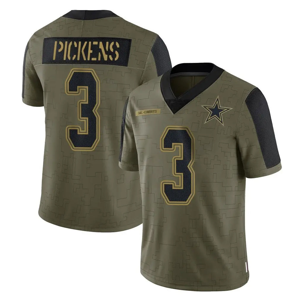 D.Cowboys #3 George Pickens Player Olive Salute to Service Limited Home Game ROCER Stitched Jerseys