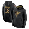A.Falcons #18 Kirk Cousins Player Black Salute to Service Limited Black Hoodie ROCER Stitched Jerseys