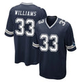 D.Cowboys #33 Javonte Williams Player Navy Home Game ROCER Stitched Jerseys