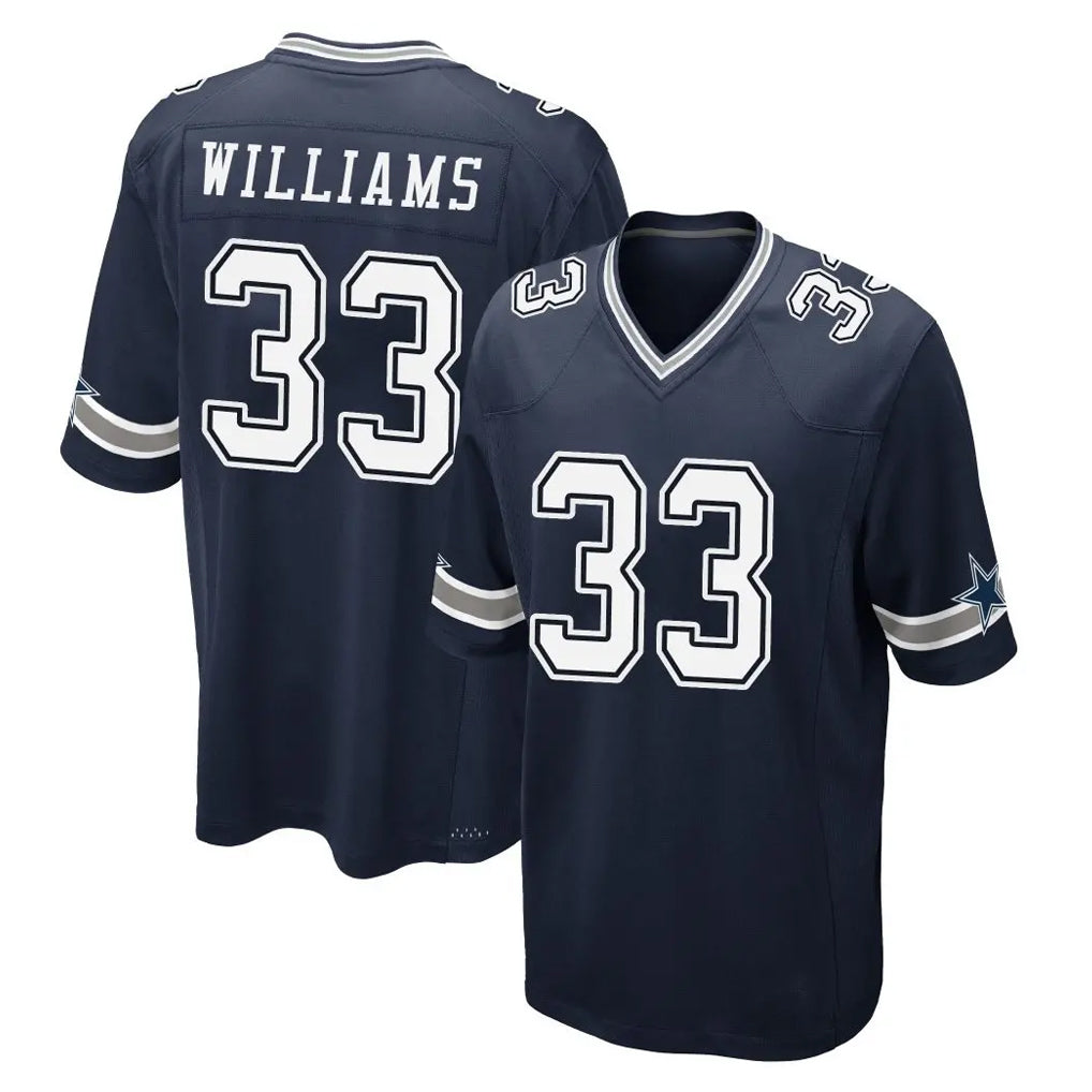 D.Cowboys #33 Javonte Williams Player Navy Home Game ROCER Stitched Jerseys