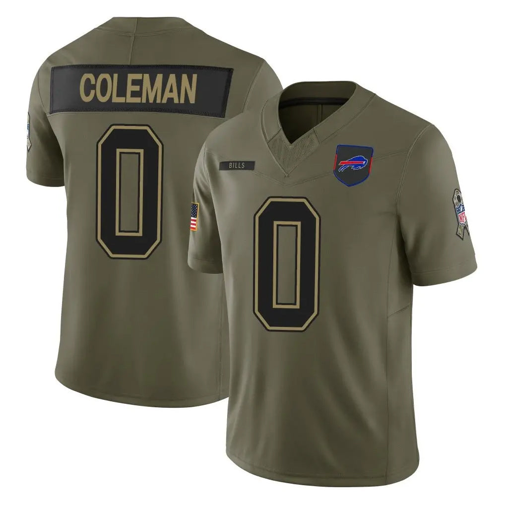 B.Bills #0 Keon Coleman Player Olive Salute To Service Limited Game ROCER Stitched Jerseys
