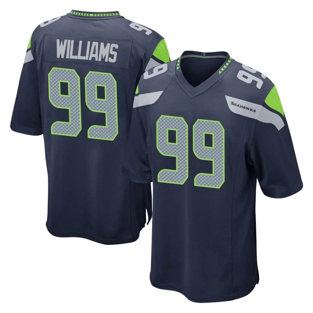 S.Seahawks #99 Leonard Williams Player Navy Home Game ROCER Stitched Jerseys