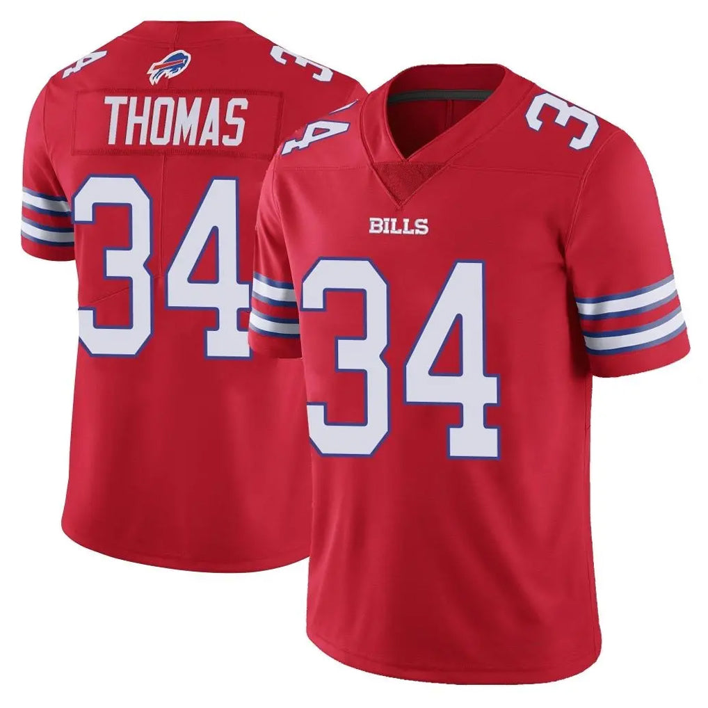 B.Bills #34 Thurman Thomas Player Red Vapor Untouchable Limited Home Game ROCER Stitched Jerseys