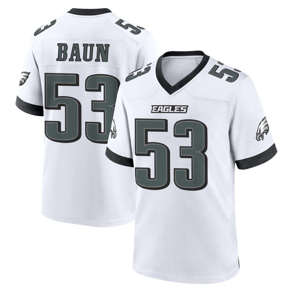 P.Eagles #53 Zack Baun Player White Game Home ROCER Stitched Jerseys