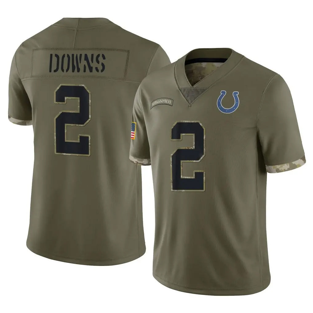 IN.Colts #2 Josh Downs Player Olive Salute To Service Limited ROCER Stitched Jerseys