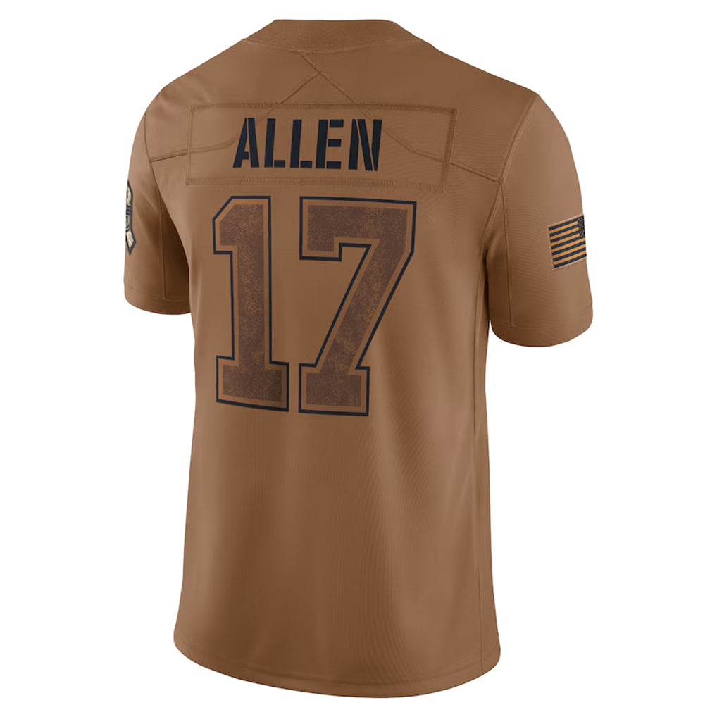B.Bills #17 Josh Allen Player Brown Salute To Service Limited ROCER Stitched Jerseys
