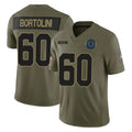 IN.Colts #60 Tanor Bortolini Player Olive 2025 Salute To Service Limited Game ROCER Stitched Jerseys