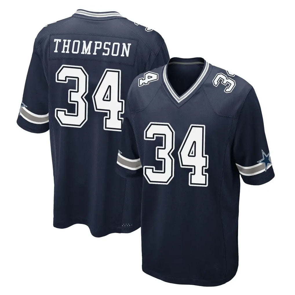 D.Cowboys #34 Jalen Thompson Player Navy Home Game ROCER Stitched Jerseys