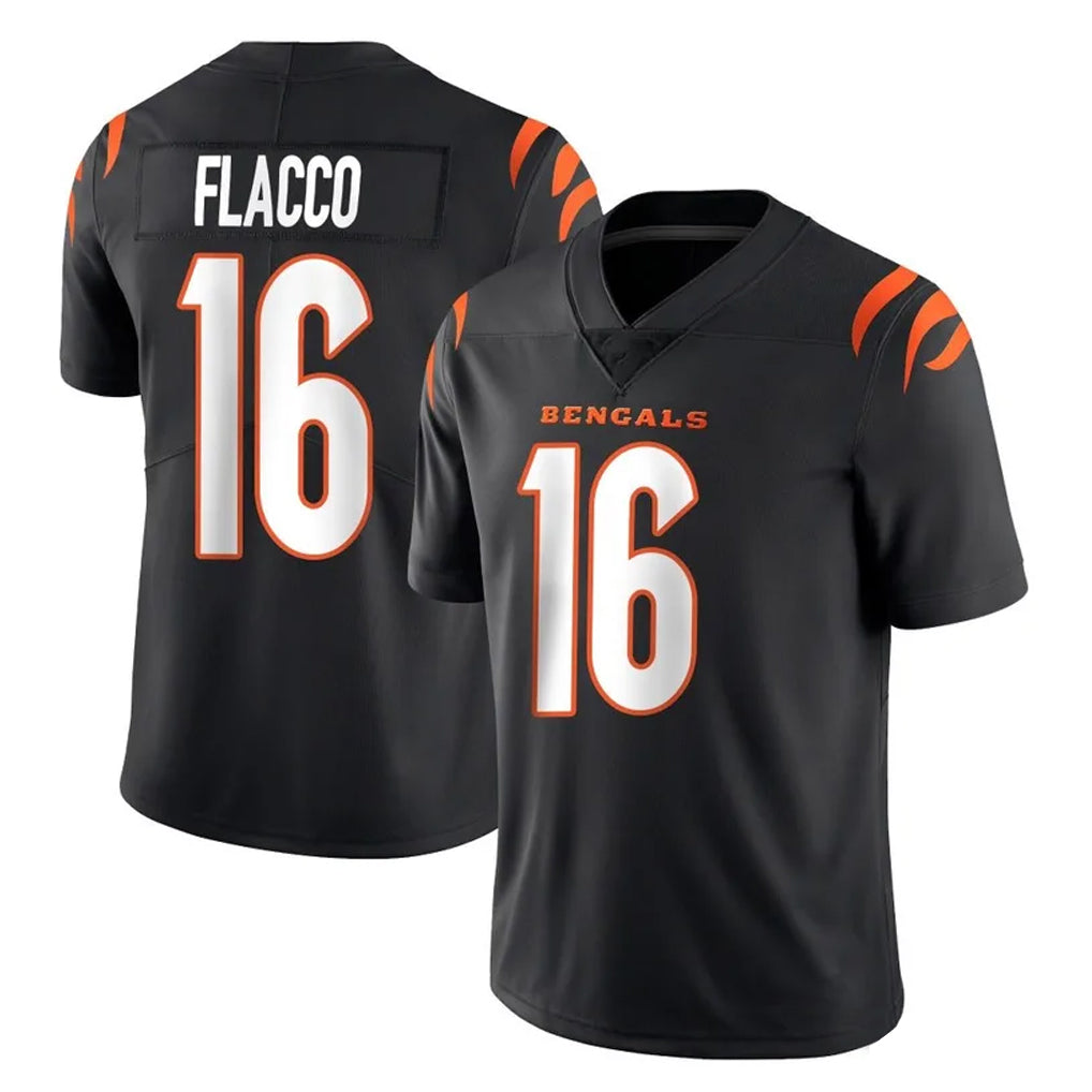 C.Bengals #16 Joe Flacco Player Black Vapor Untouchable Limited Home Game ROCER Stitched Jerseys