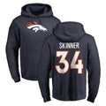 D.Broncos #34 JL Skinner Player Navy Pullover Hoodie Limited ROCER Stitched Jerseys