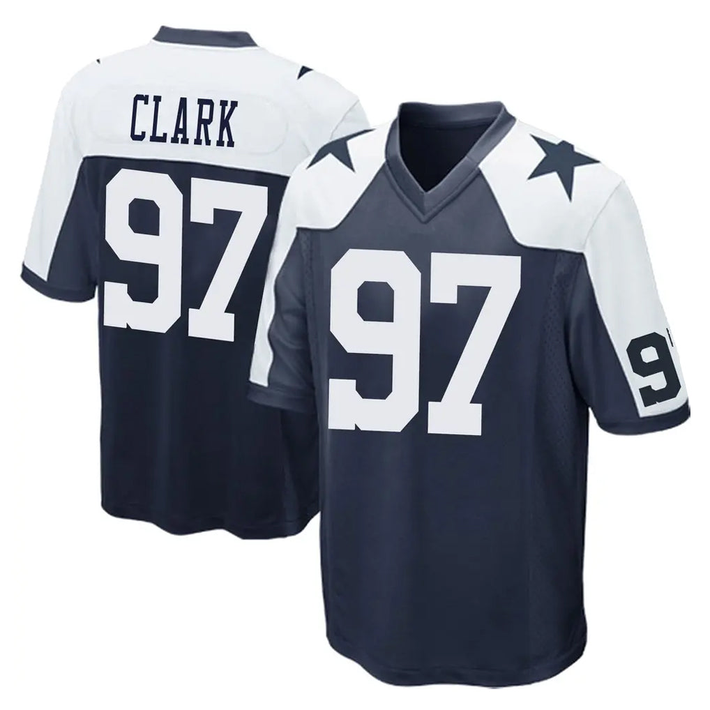 D.Cowboys #97 Kenny Clark Player Navy-White Alternate Home Game ROCER Stitched Jerseys