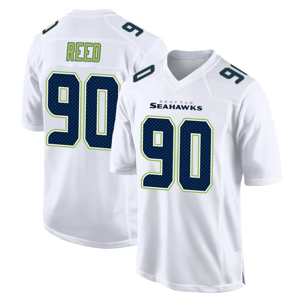 S.Seahawks #90 Jarran Reed Player White Tundra Fashion Home Game ROCER Stitched Jerseys