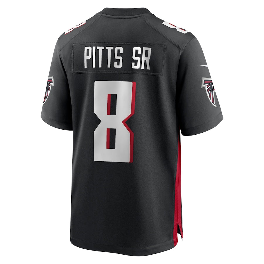 A.Falcons #8 Kyle Pitts Sr. Player Black Home Game ROCER Stitched Jerseys