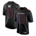 D.Broncos #10 Bo Nix Player Carbon Black Fashion Limited Game ROCER Stitched Jerseys