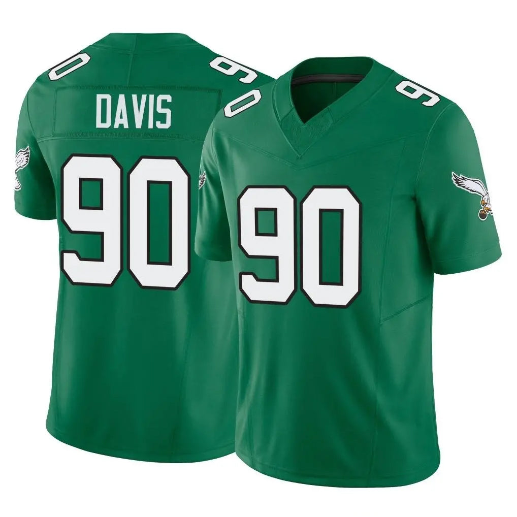 P.Eagles #90 Jordan Davis Player Green Kelly Alternate Vapor F.U.S.E. Home Game ROCER Stitched Jerseys